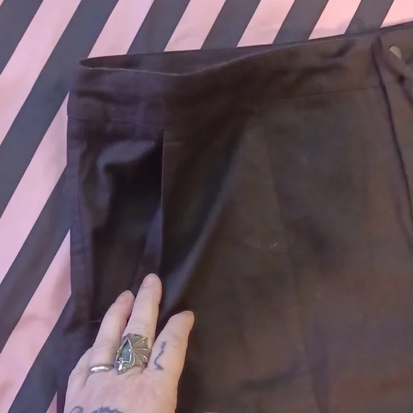 DOLLSKILL 1X DELIAS BLACK MAXI CARGO SKIRT SLITS ON SIDES DRAWSTRING POCKETS - Picture 4 of 10
